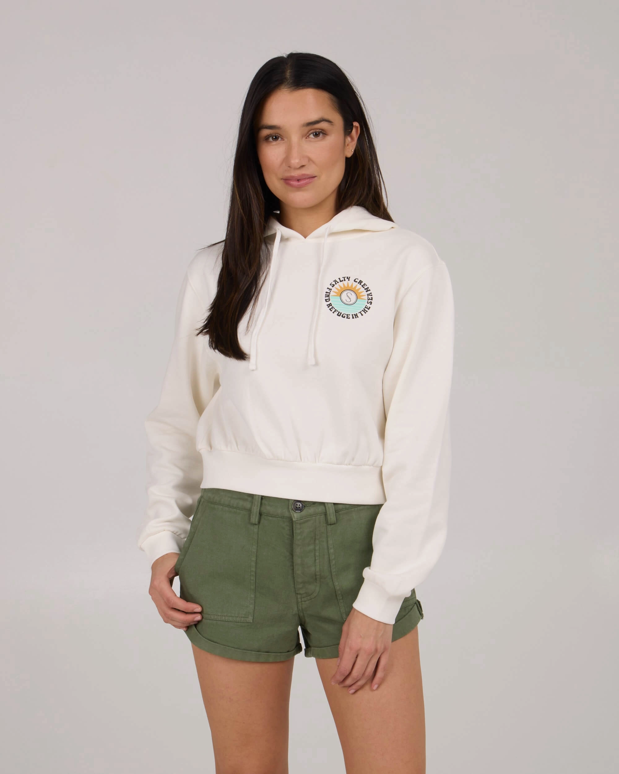 Active Comfort Fit Daybreak Crop Hoody - Off White