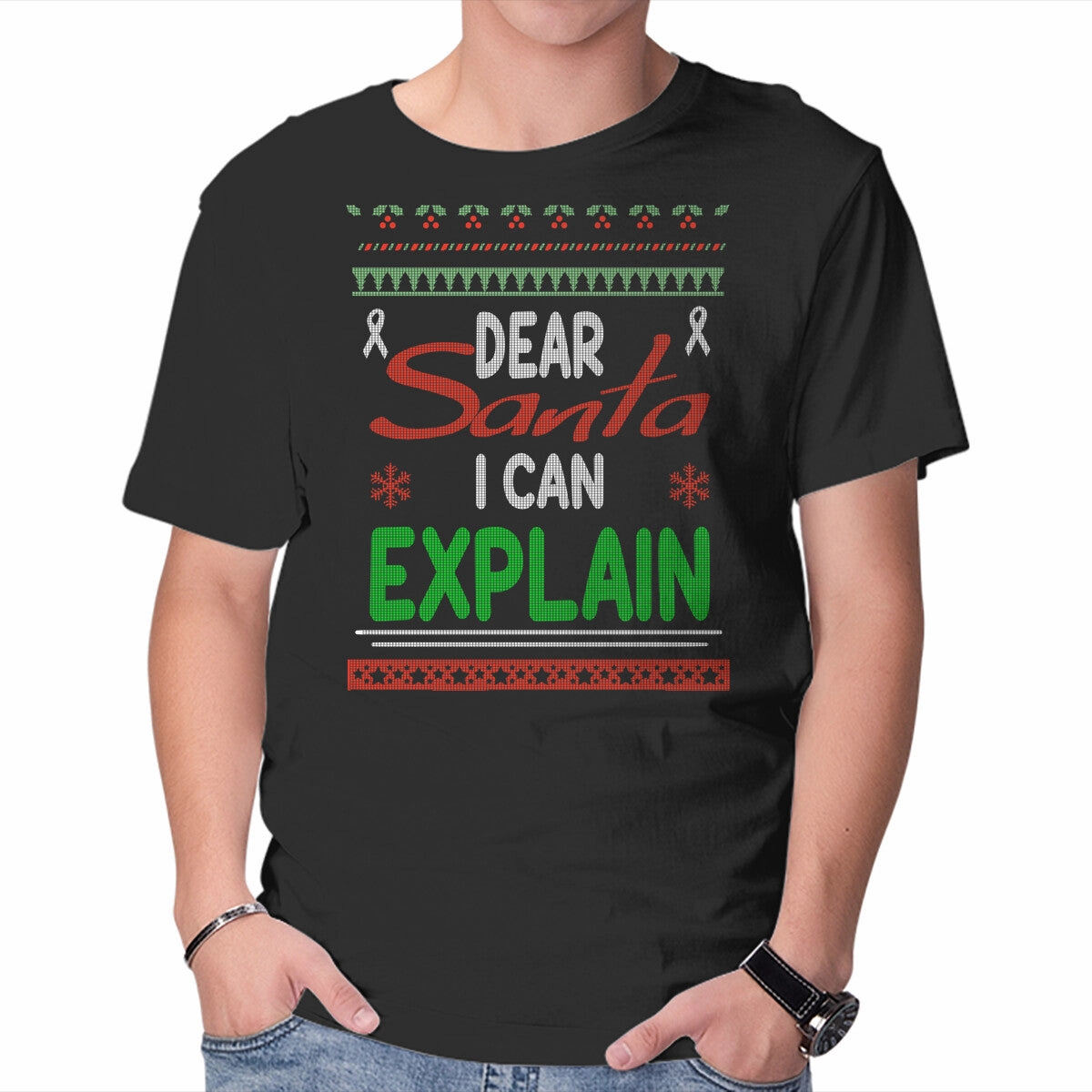 Dear Santa I Can Explain Casual Flex Wear Stretchable