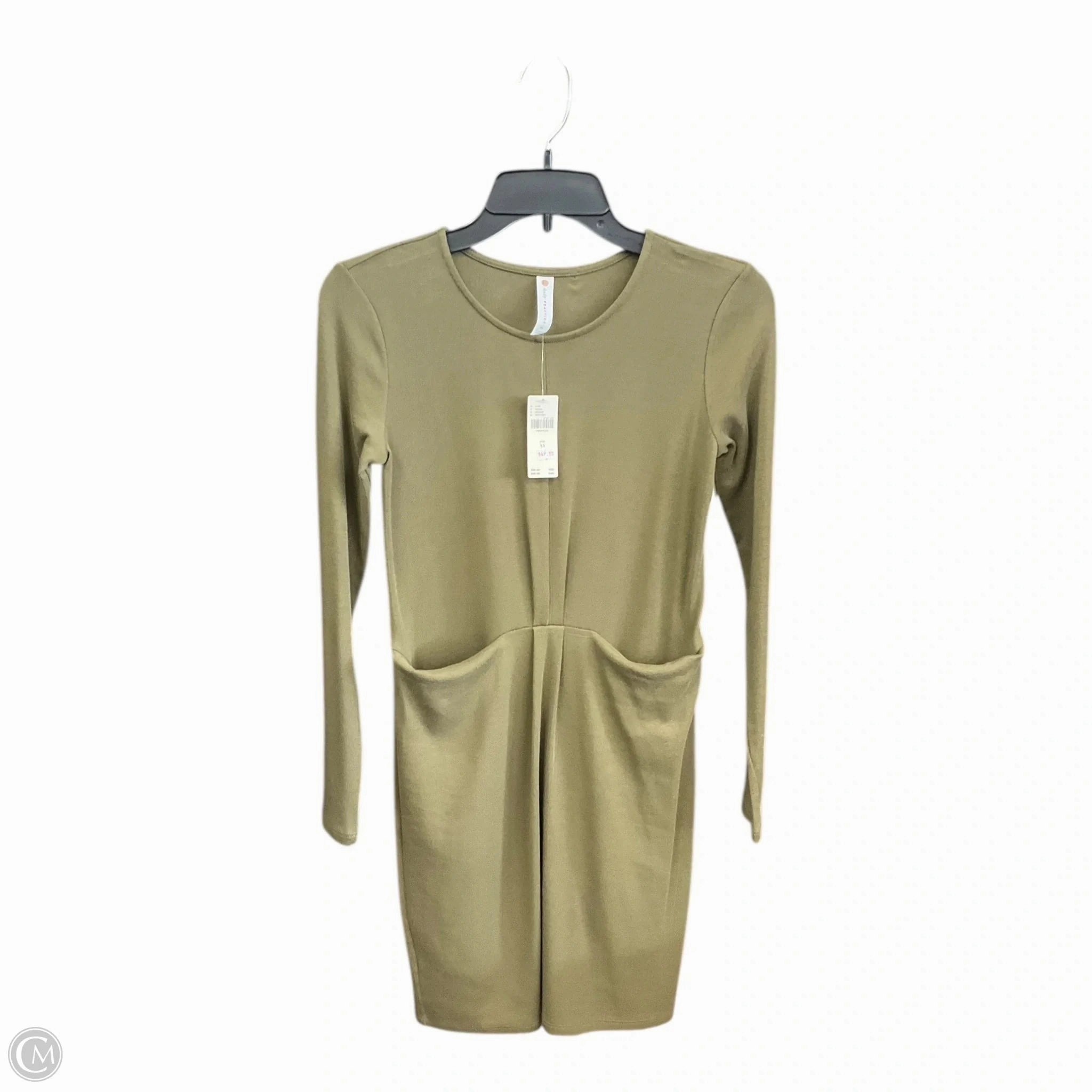 MicroPerforatedTexture Dress Casual Short By Anthropologie In Green, Size: Xs