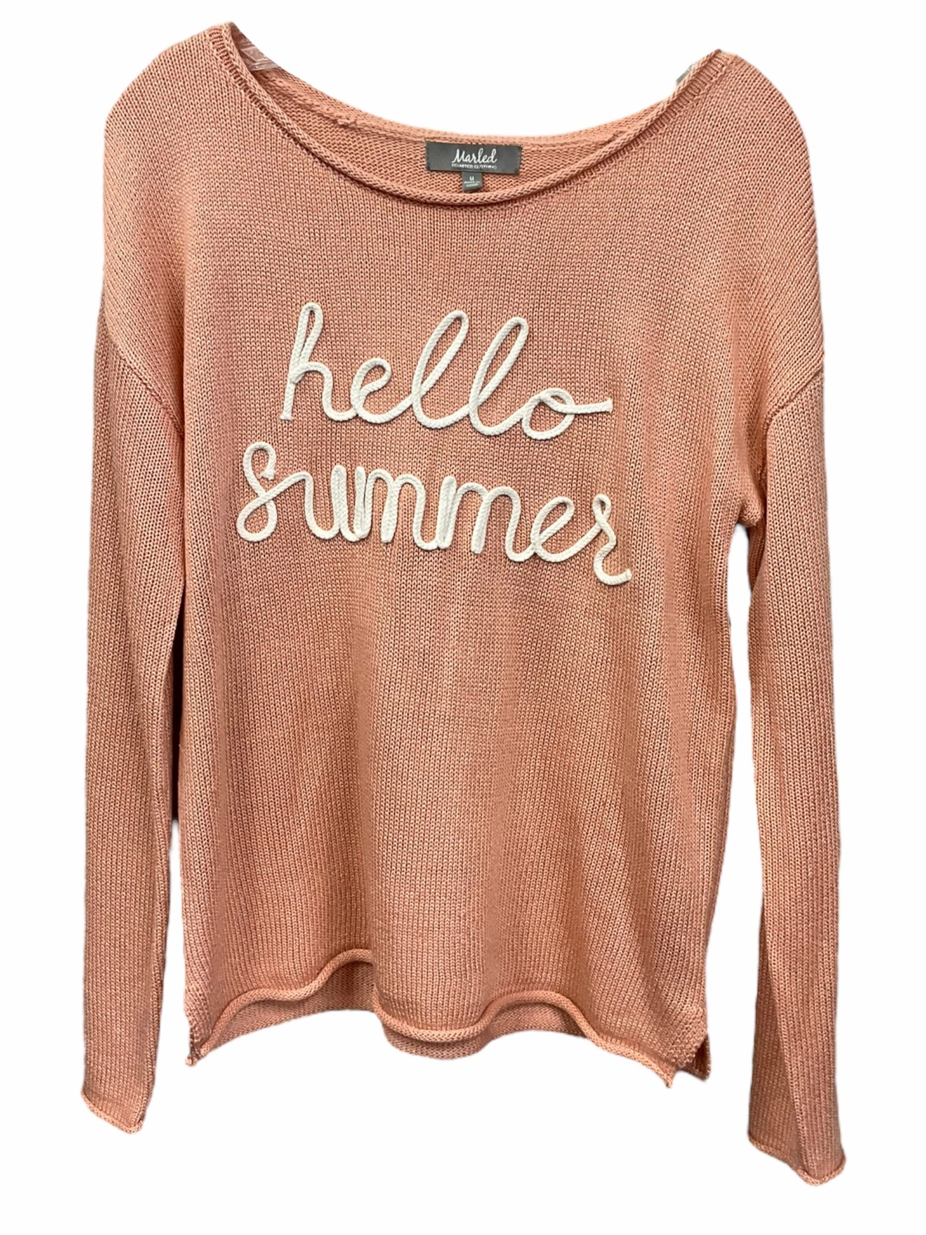 Peach Sweater Marled, Size M Athletic Hoodie Body Free