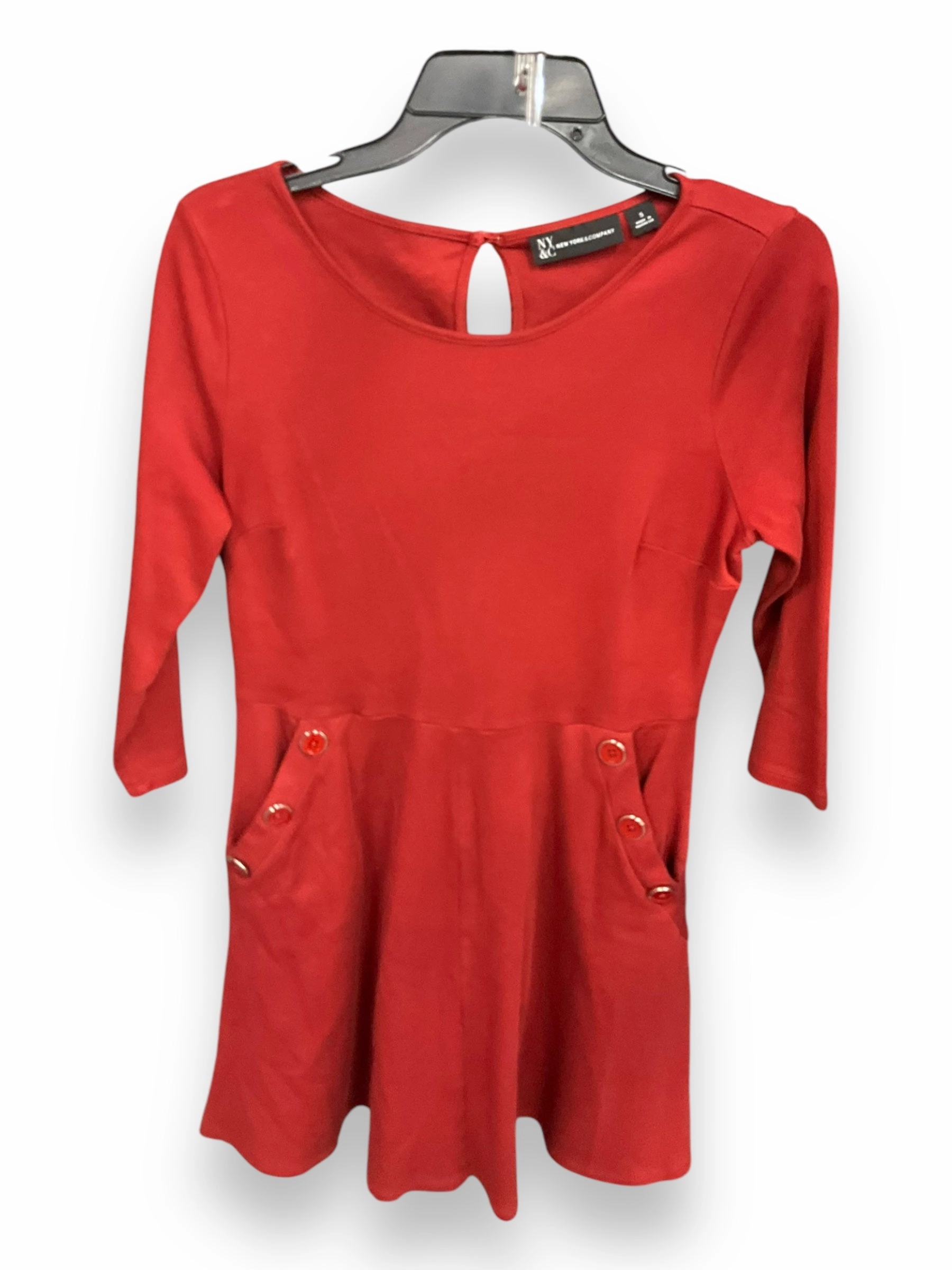 Nature Base Balance Core Dress Casual Short By New York And Co In Red, Size: S