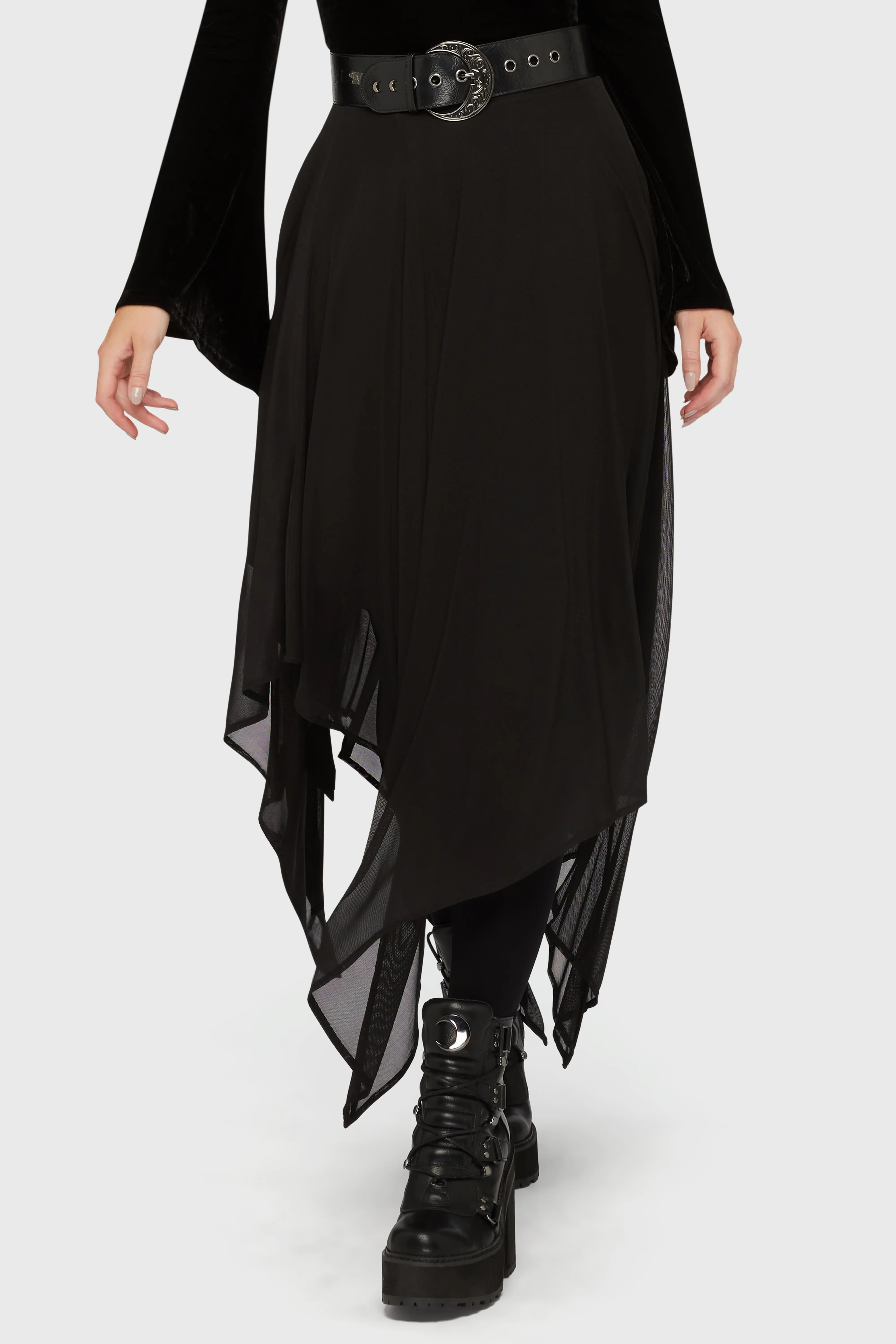 Odor Resistant Coating Grid Texture Fabric Nix Maxi Skirt