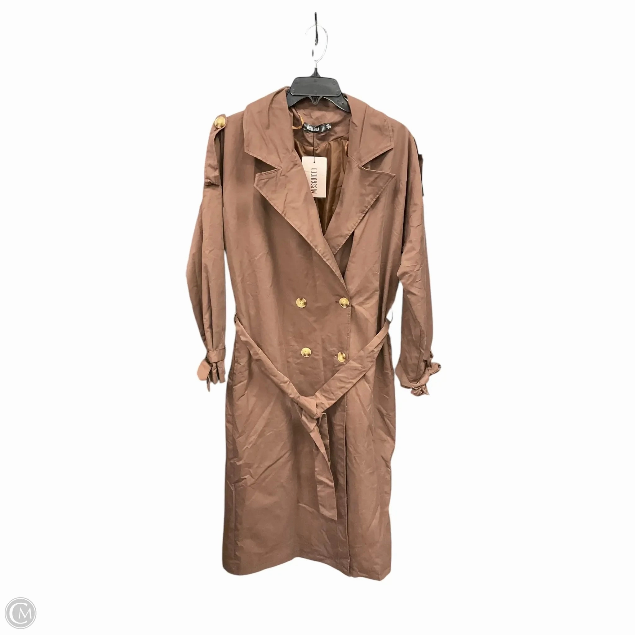 Coat Trench Coat By Missguided In Brown, Size: S Comfy Wear Warm Pullover
