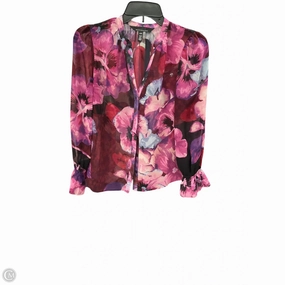 Blouse Long Sleeve By White House Black Market In Floral Print, Size: Xxs Skin Hug Practical Boots
