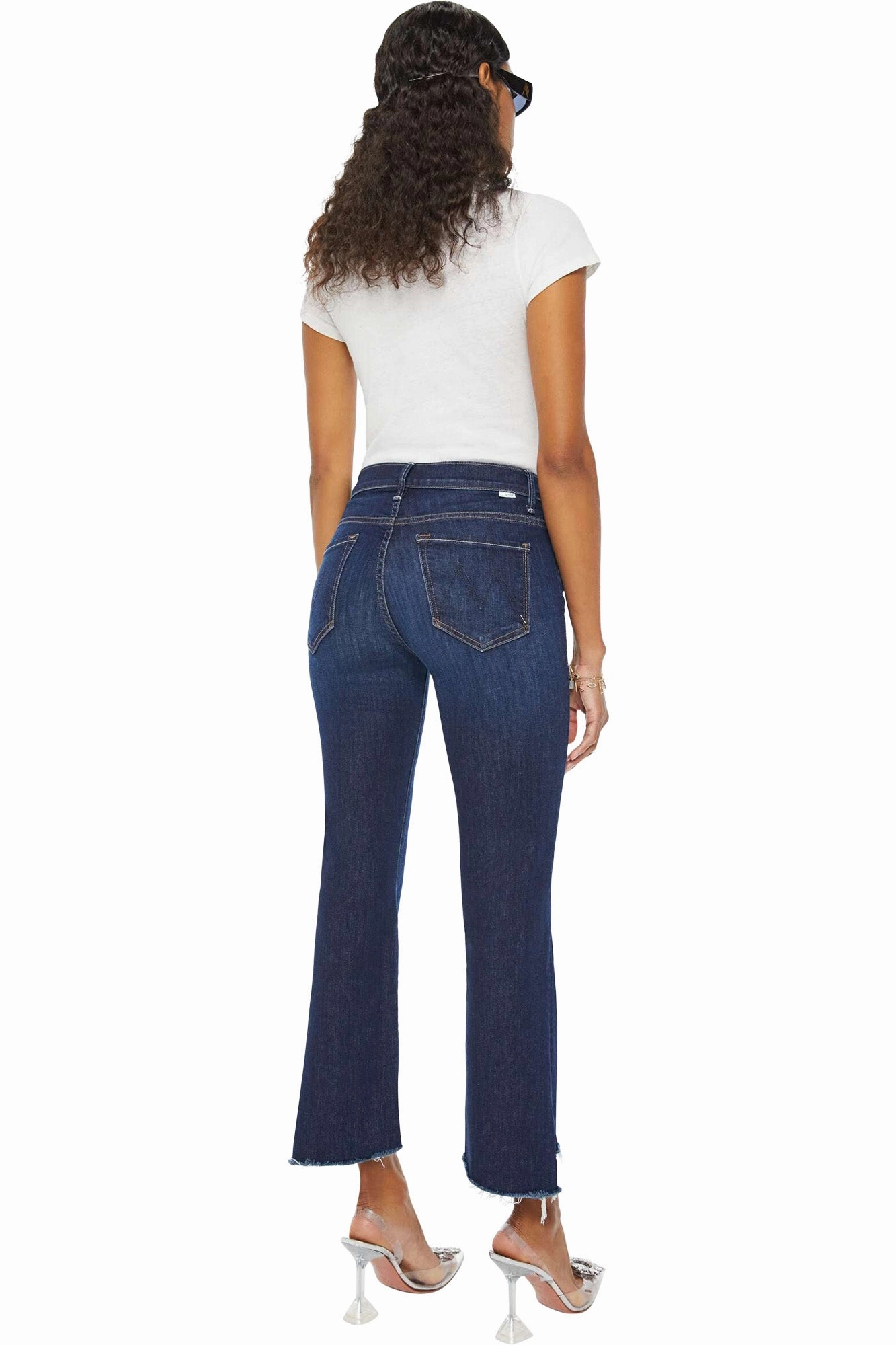MOTHER Denim The Insider Crop Step Fray in Off Limits Flex Look Effortless Clothing