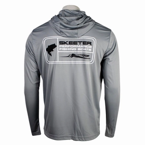 Skeeter Silver Performance Hooded Long Sleeve Active Stretch Skiing wear