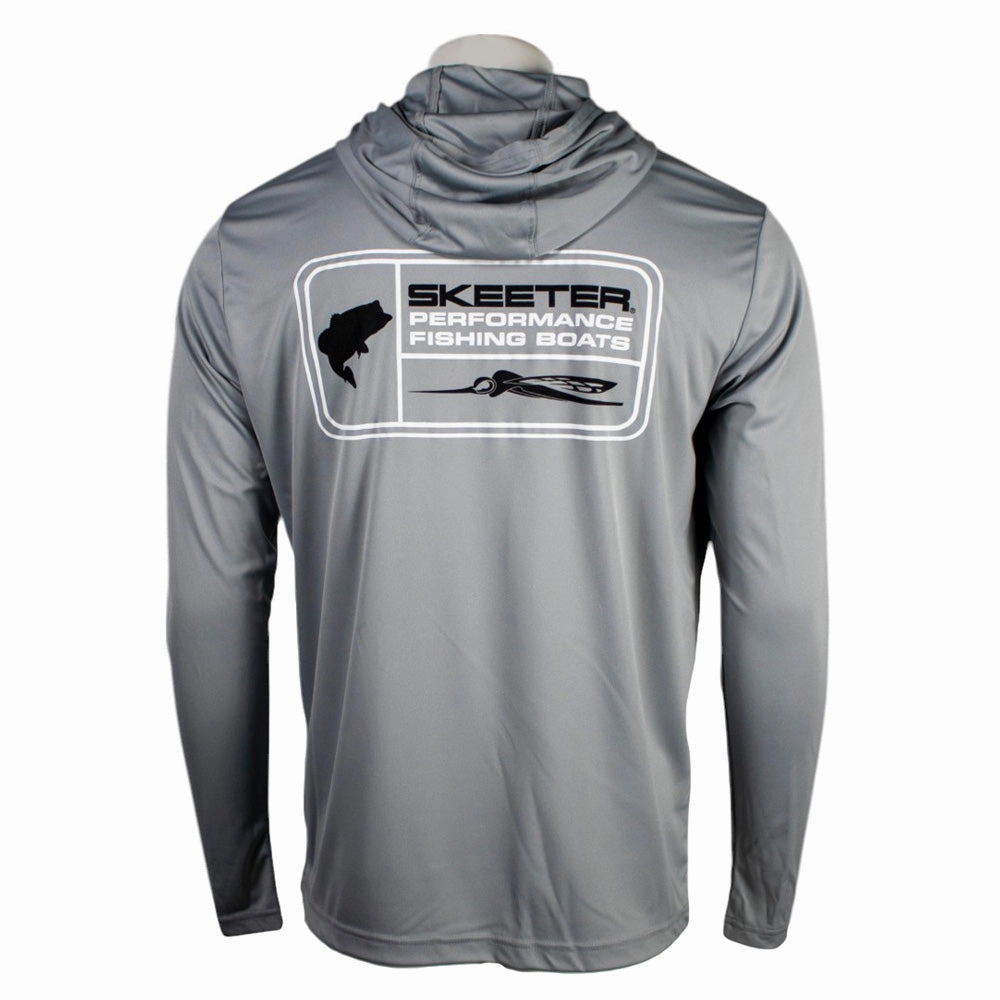 Athletic Apparel Athletic Fit Skeeter Silver Performance Hooded Long Sleeve