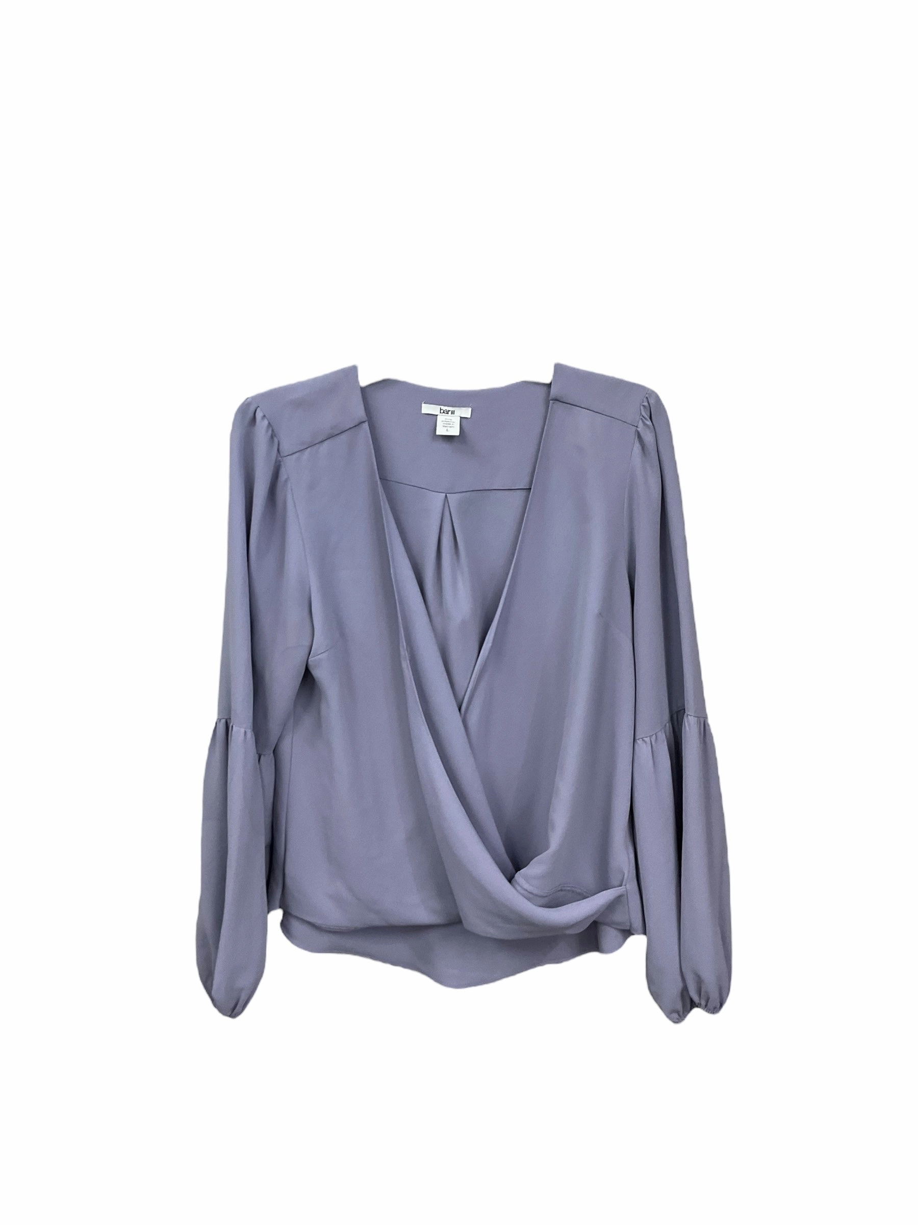 Top Long Sleeve By Bar Iii In Purple, Size: L Spark Glow Antibacterial Treatment