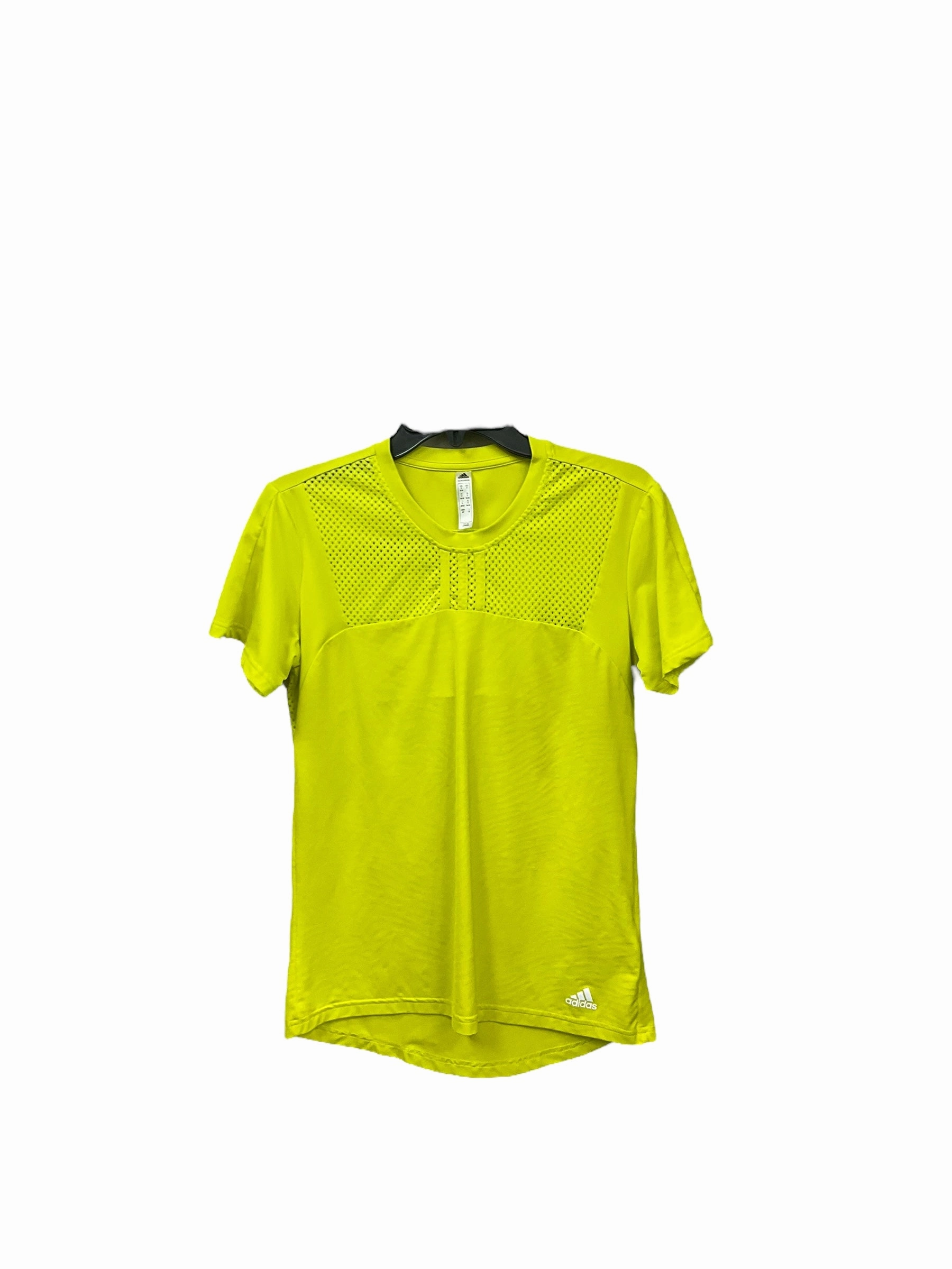 Athletic Top Short Sleeve By Adidas In Yellow, Size: S EcoDye Process Feather Glow