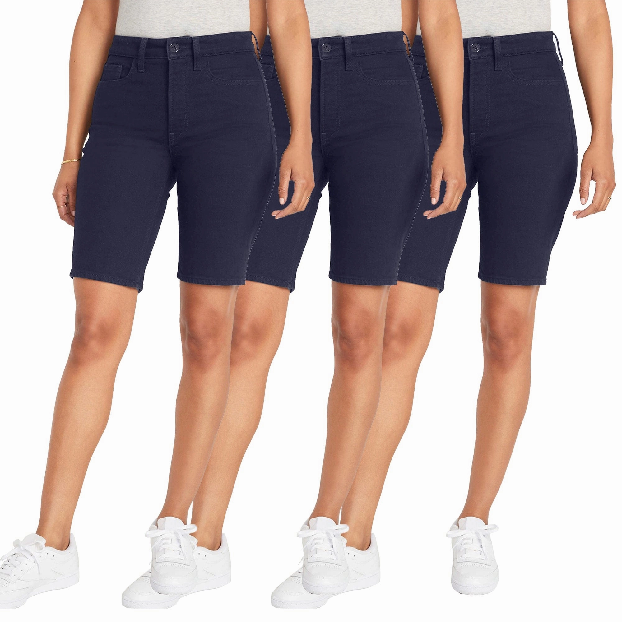 Running Shorts 3-Pack Girls School Uniform Super Stretch Bermuda Shorts
