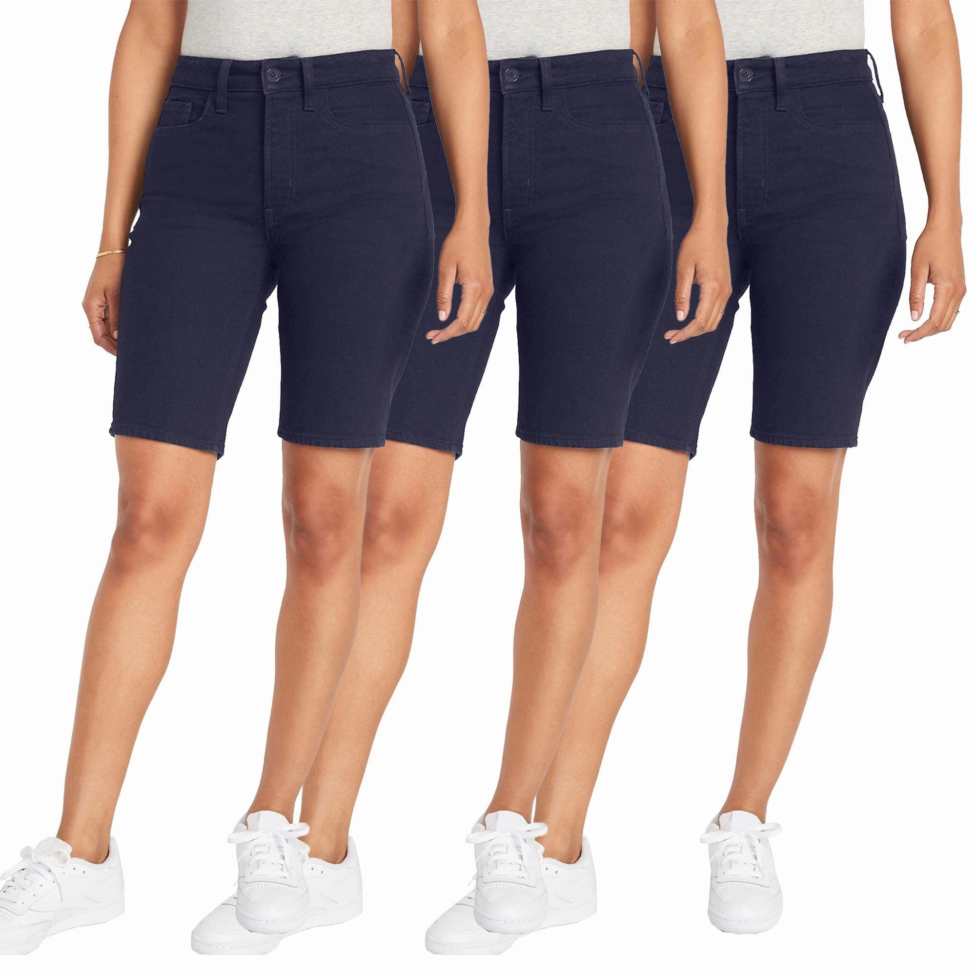 Light Stretch Design Golf Apparel 3-Pack Girls School Uniform Super Stretch Bermuda Shorts