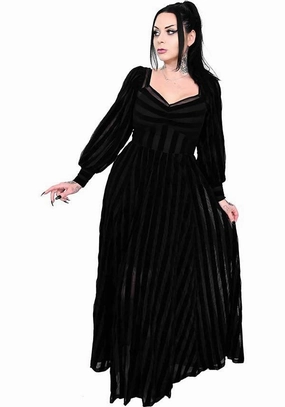 Off-Shoulder Victoria Striped | MESH GOWN*