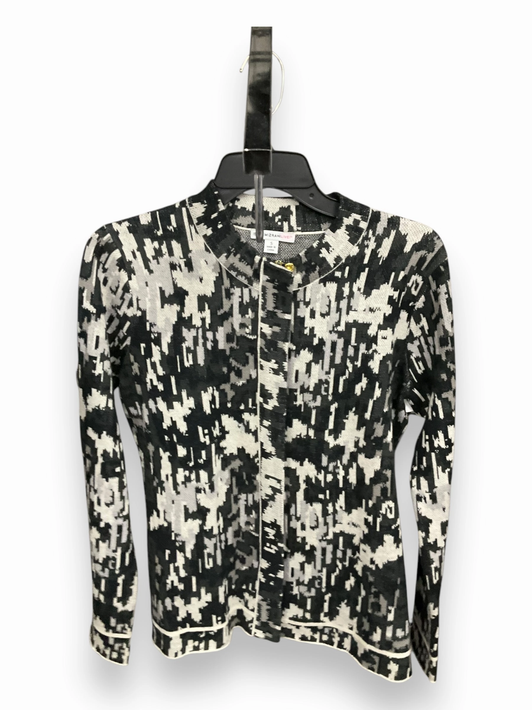 Cardigan By Isaac Mizrahi Live Qvc In Black & Cream, Size: S Street Icon Transitional Fashion