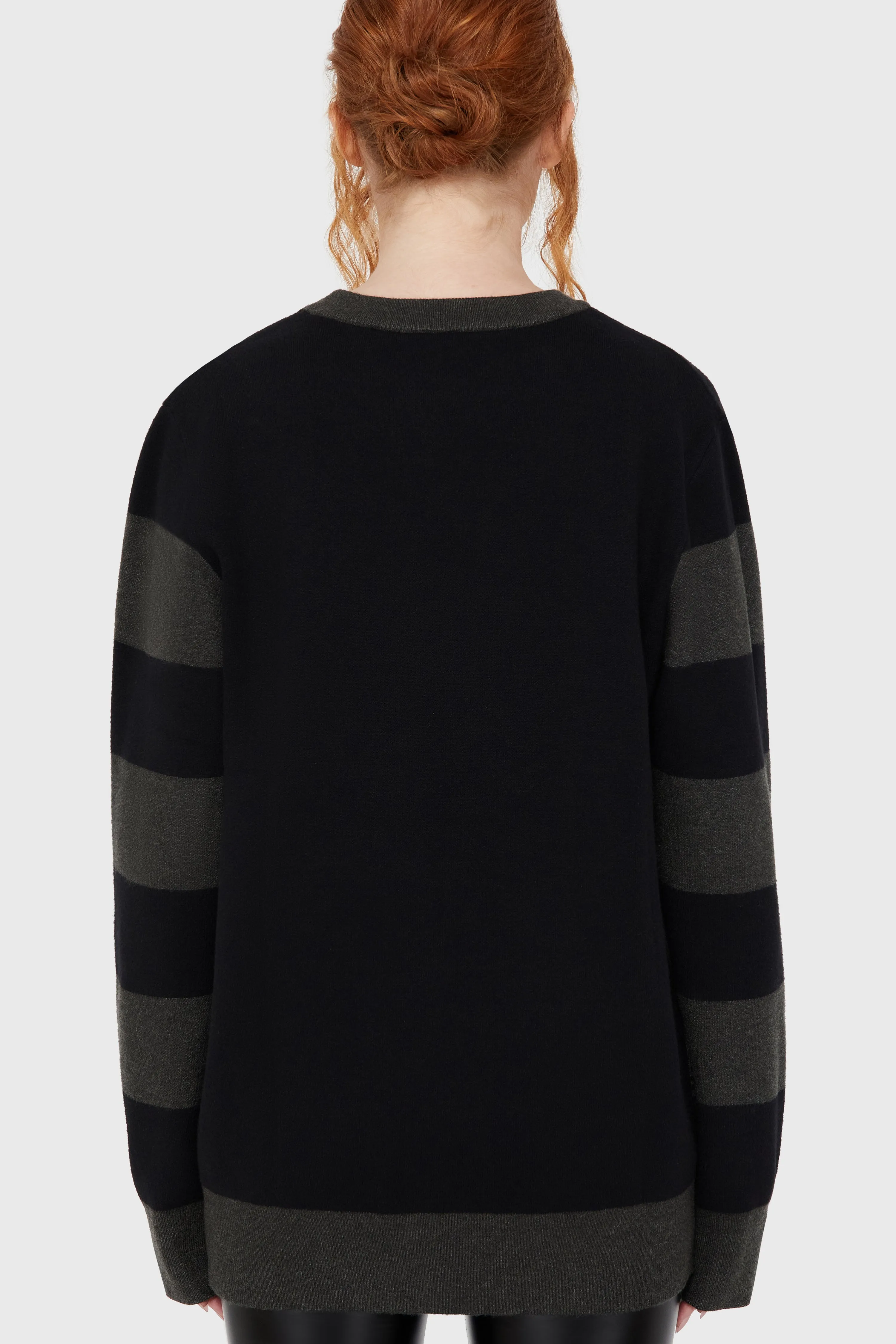 Emily Stripe Knit Jumper Layered Hem Detailing