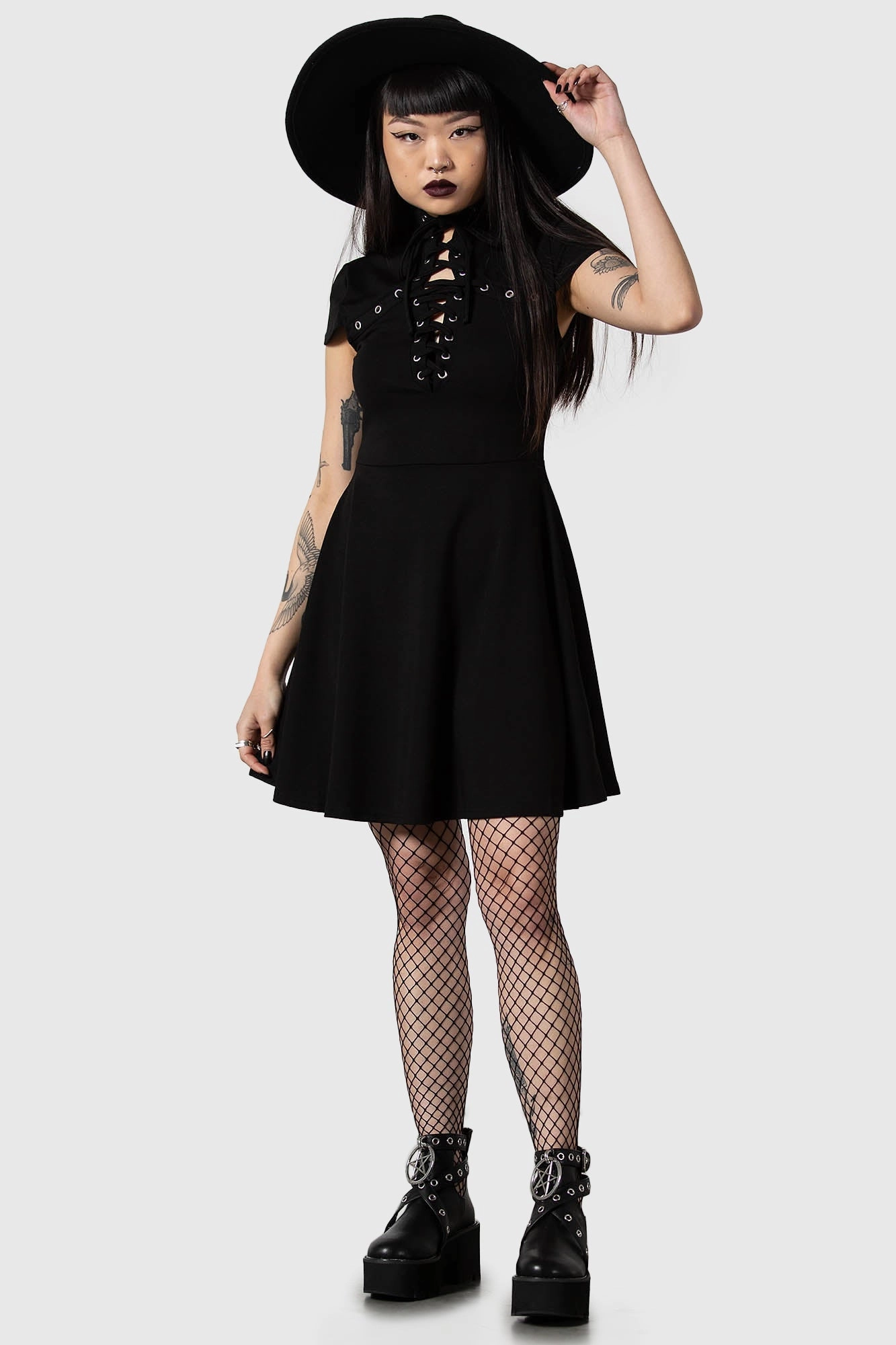 Tied Up Skater Dress Cozy Cut Comfortable Shape