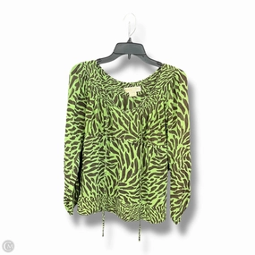 Top Long Sleeve By Michael By Michael Kors In Brown & Green, Size: S Royal Charm