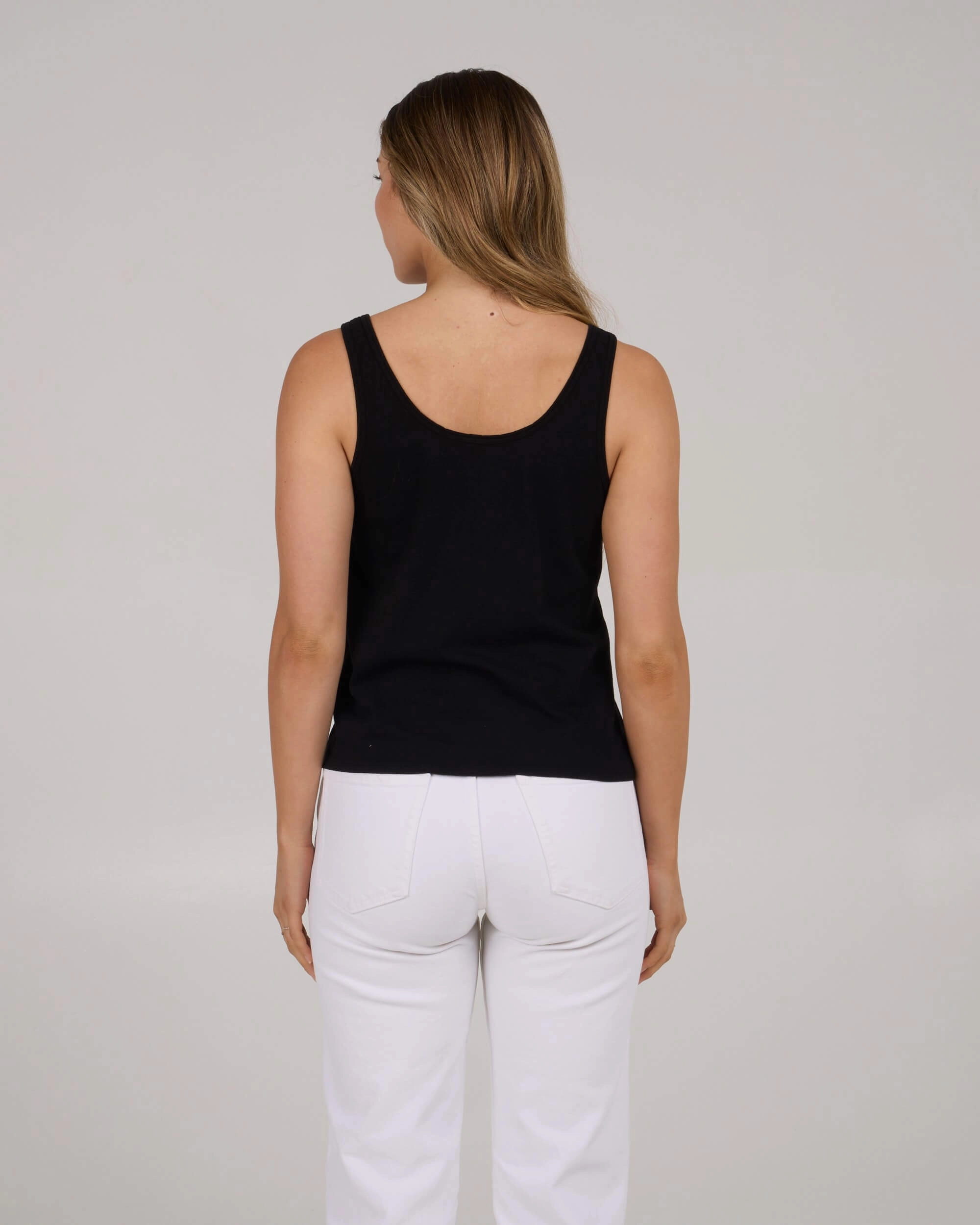 High Stretch Material Flagship Classic Tank - Black