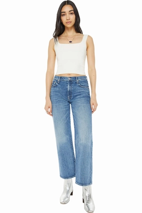 Flexible Style MOTHER Denim Mid Rise Maven in Toil and Trouble