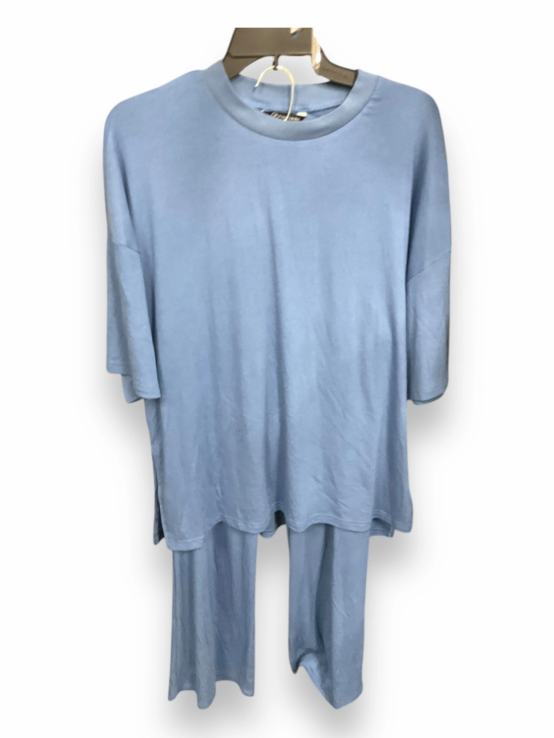 Chic Accessory Stretch Fit Pants Set 2pc By Clothes Mentor In Blue & Brown, Size: M