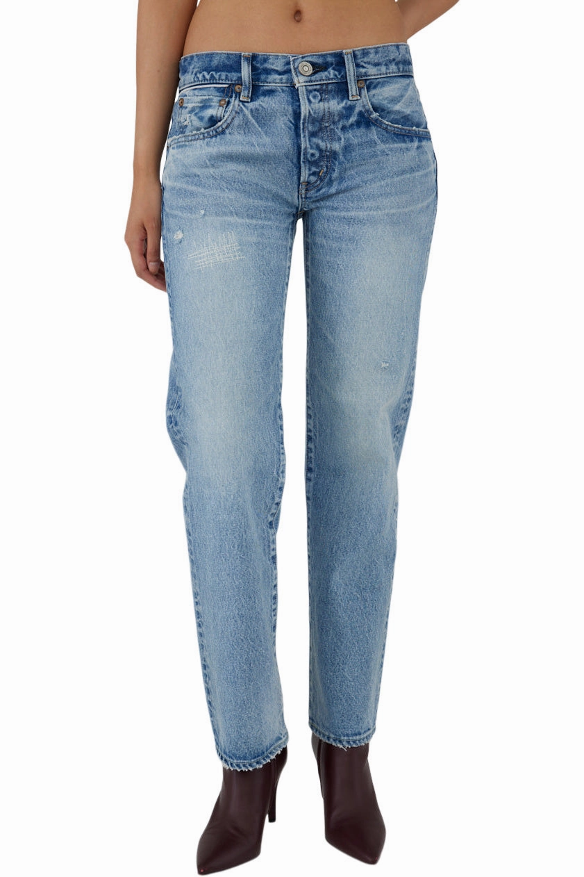 Moussy Denim Bostonia Straight Leg in Light Blue Essential Basics Comfortable Silhouette
