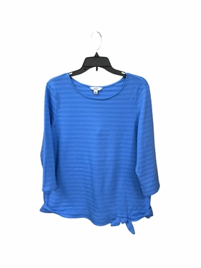 Top 3/4 Sleeve By Croft And Barrow In Blue, Size: L Spring Glow CompressionFreeCuffs