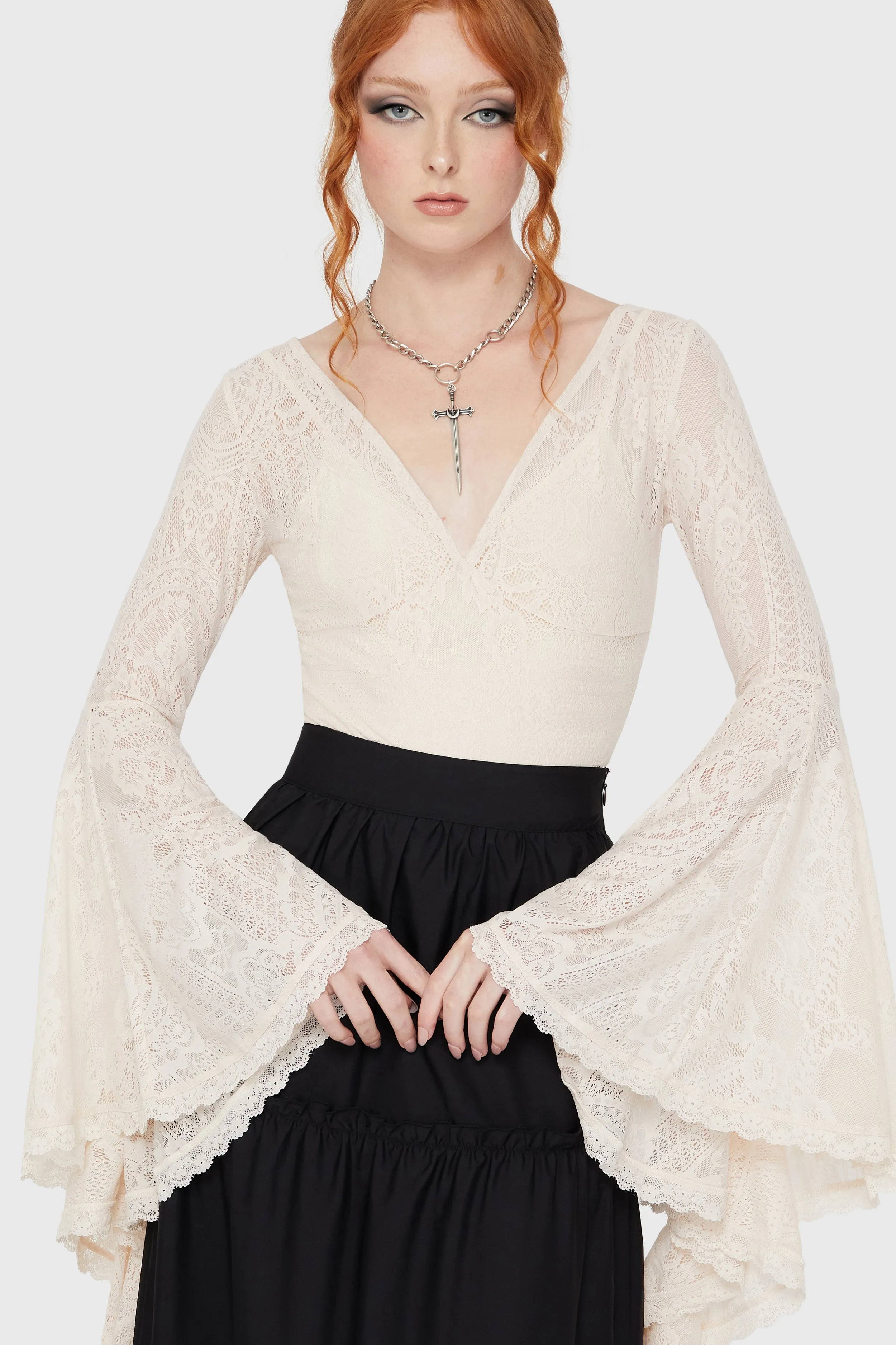 Recycled Material Blend Fatal Attraction Bodysuit [IVORY]