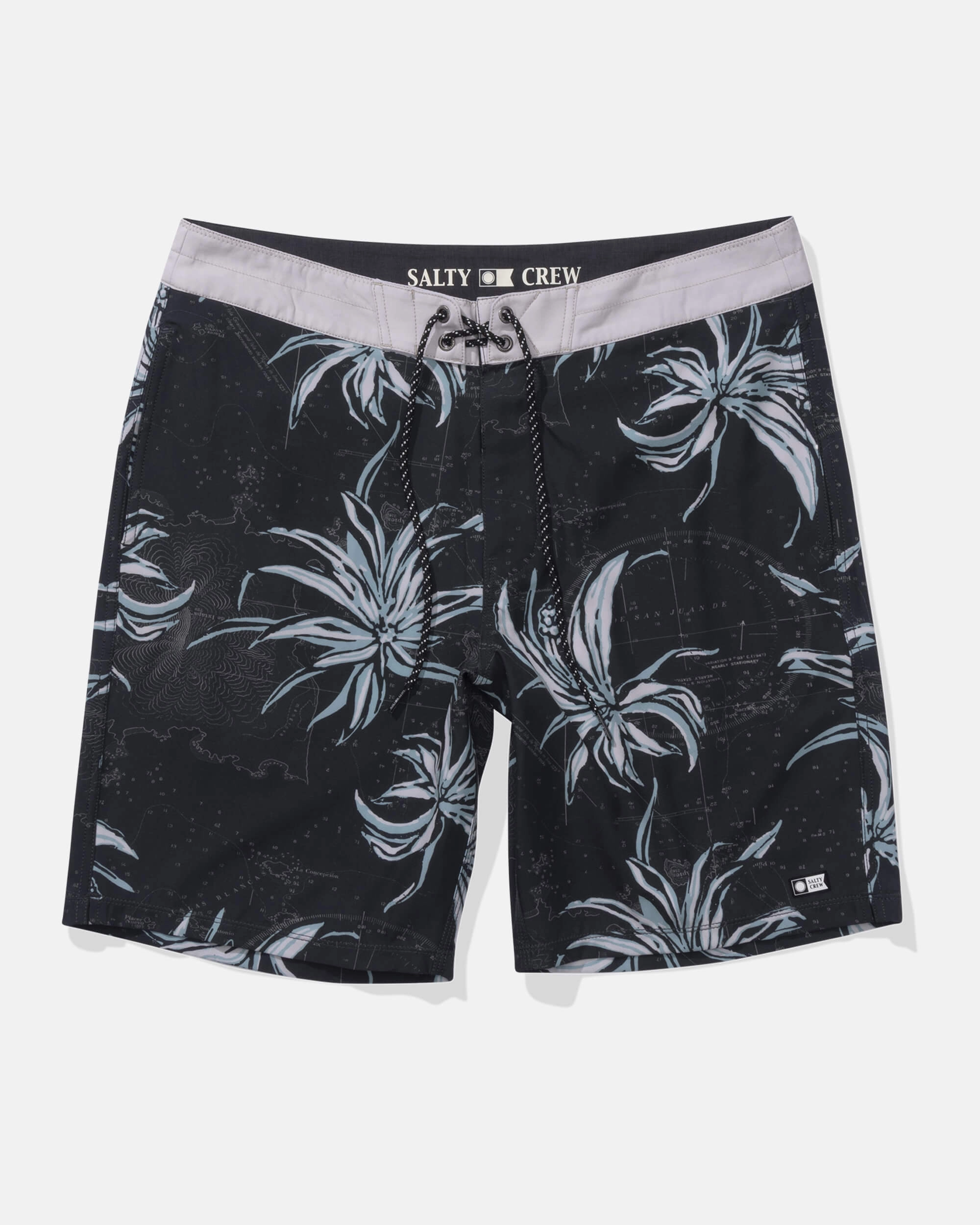 Blueprint Boardshort - Salt Neutral Tone Trims Tropical Escape