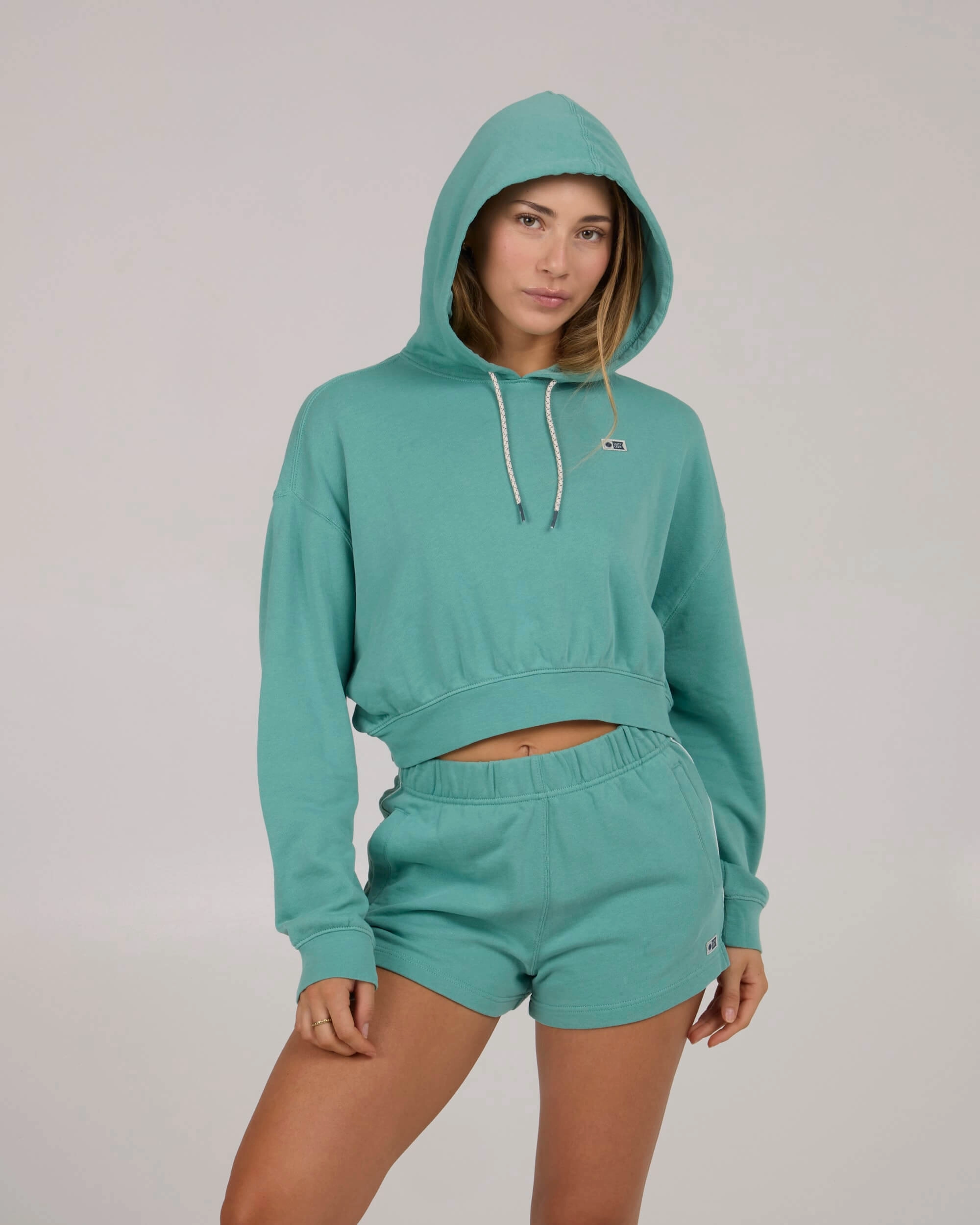 Rib Knit Hem Catamaran Hoody - Sea Glass