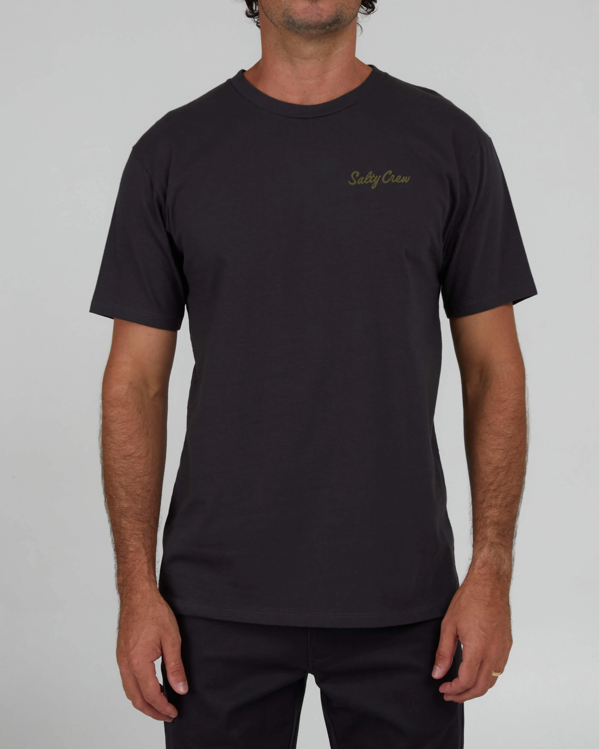 color blocking Labeled Premium S/S Tee - Charcoal