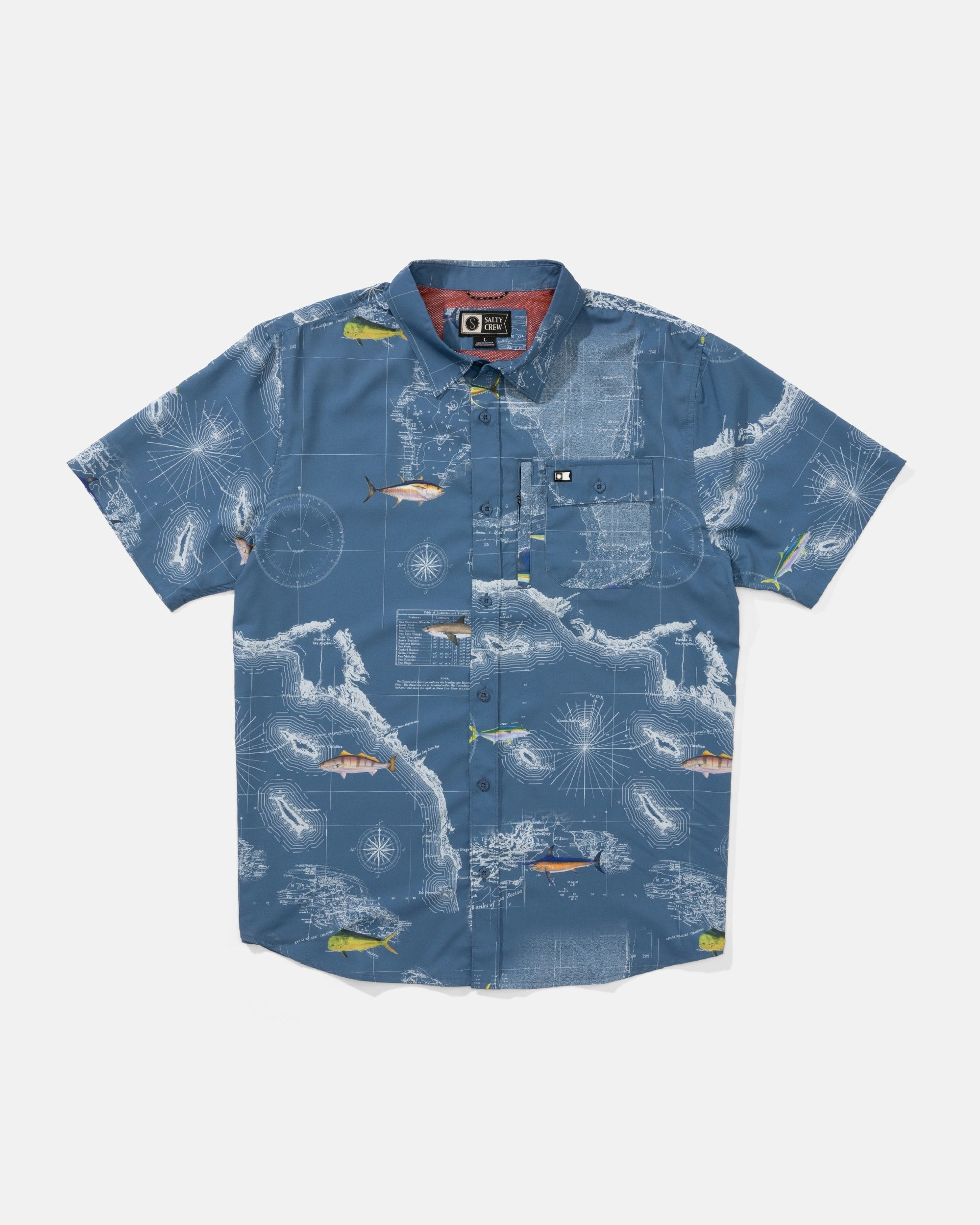 Breathable mesh Flagship Uv Button Up - Channel Blue