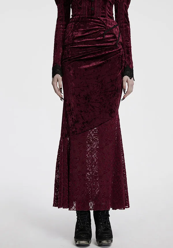Aureole [Wine] Velvet | MAXI SKIRT ReinforcedArmholes