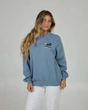 Lunch Time Crew - Dusty Blue Eco Friendly Dye Process half zip