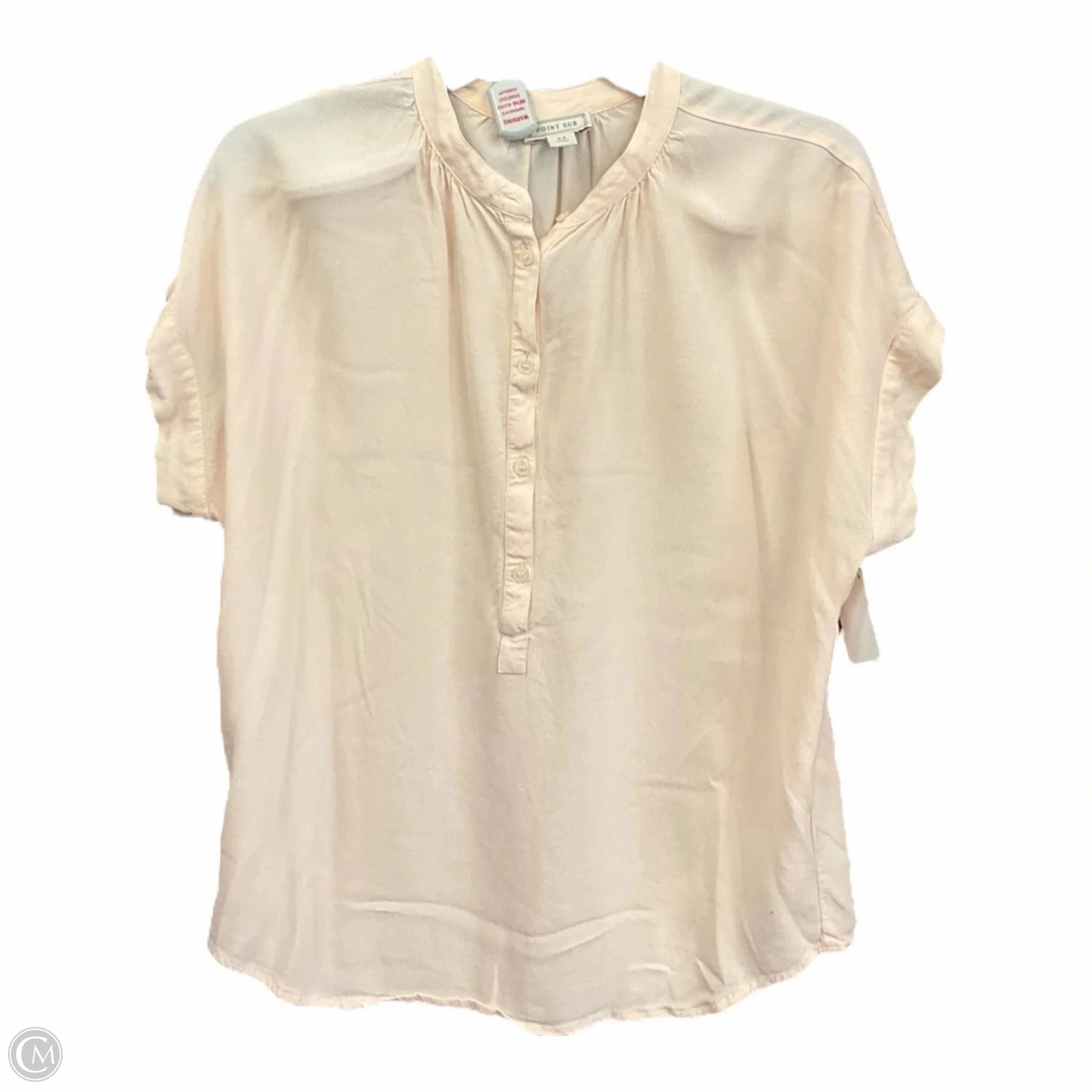 french chic Blouse Short Sleeve By Clothes Mentor In Peach, Size: Xs