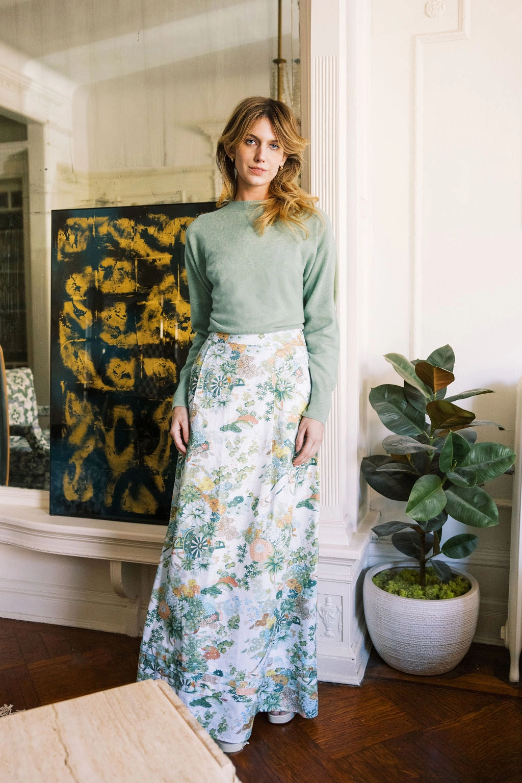 Natural Mood Laser cut MASON'S DAUGHTER | Maxi Skirt, Spring Chinoiserie