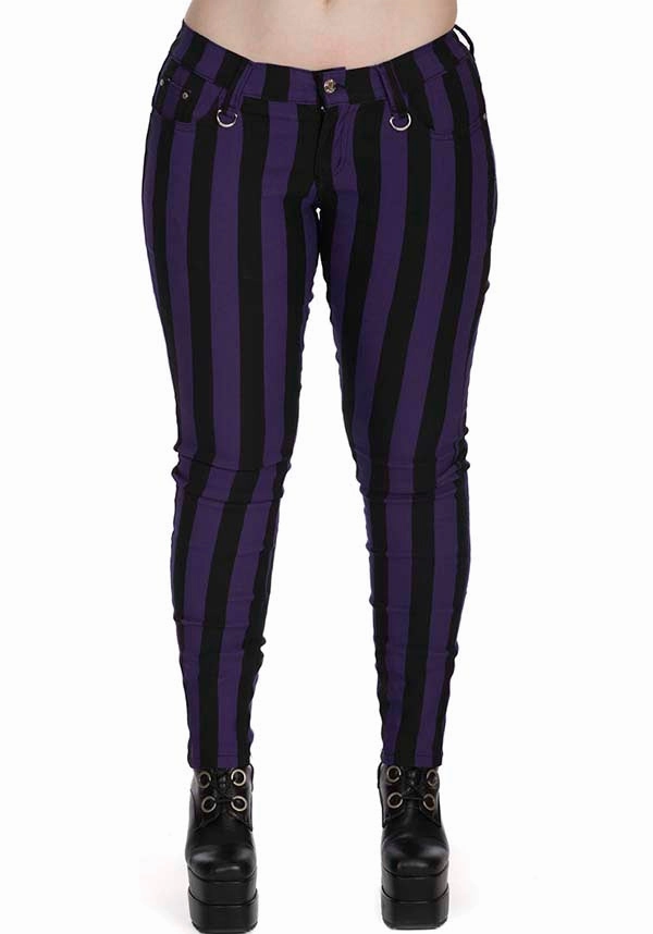 Forever Yours [Purple/Black Striped] | SKINNY JEANS* Flexibility Built-In Easy Layer