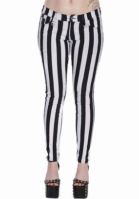 Fitted waist Lightweight Fit Forever Yours [White/Black Striped] | SKINNY JEANS*