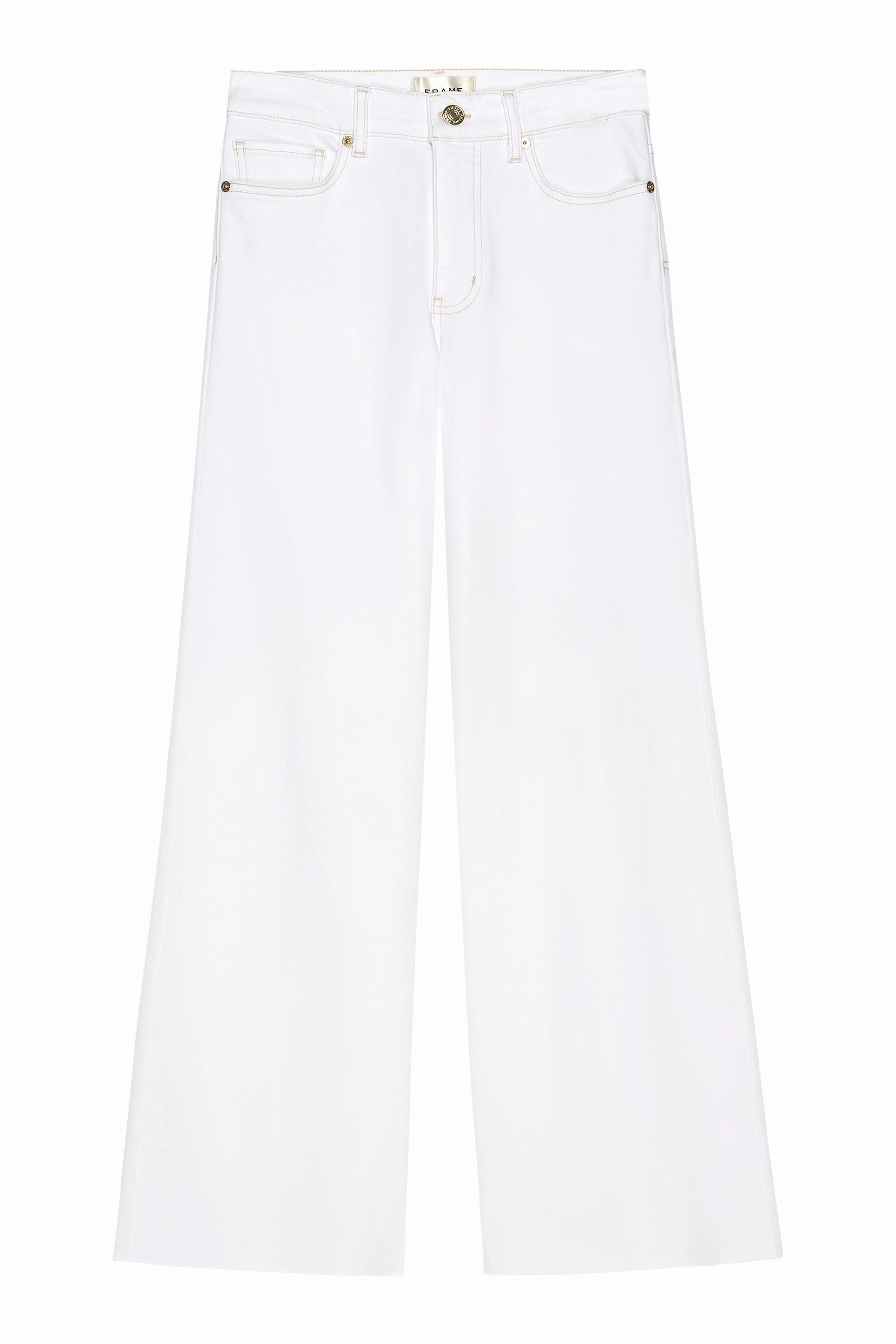 Secure Closure System Elegant Bold Look Frame Denim Le Palazzo Crop Raw After in Au Natural Clean Raw After