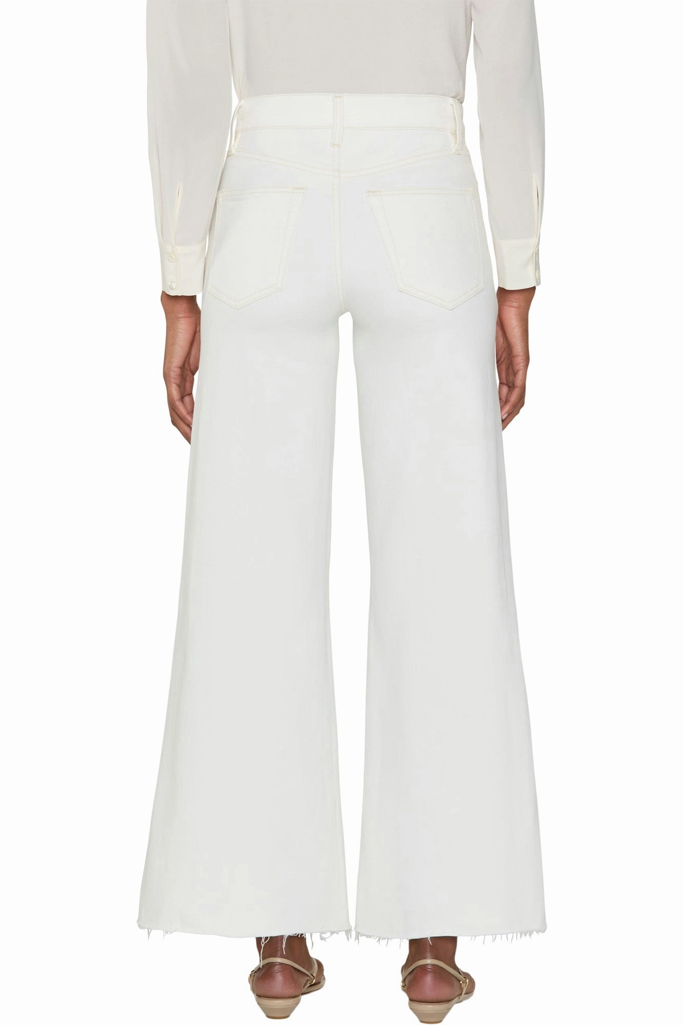 Moisture Wicking Lining Frame Denim Le Palazzo Crop Raw After in Au Natural Clean Raw After