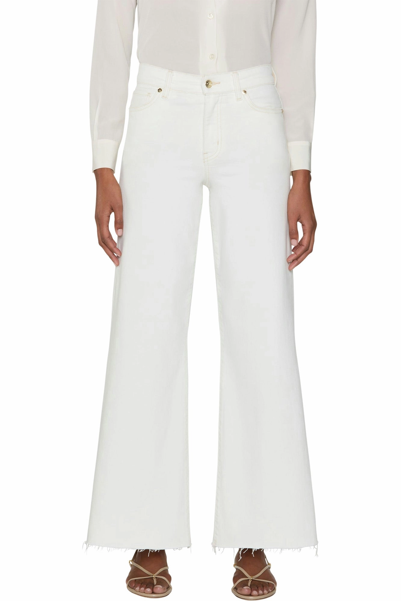 Plain Favorite Frame Denim Le Palazzo Crop Raw After in Au Natural Clean Raw After