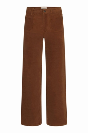 Frame Denim Le Slim Palazzo Modernist Pocket Corduroy in Maple Brown Stylish Casual Evening Stroll Low Maintenance Fabric