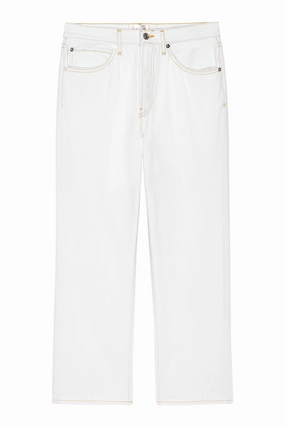 Smart Basic Gym Ready Evening Stroll Frame Denim Vertical Crop in Trinity