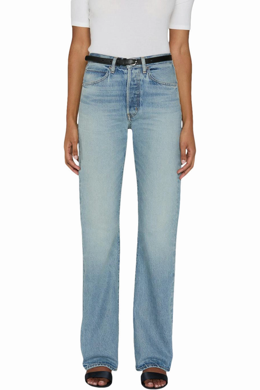 Winter Warmth Student Outfit Textured Frame Denim Vertical in Laurence