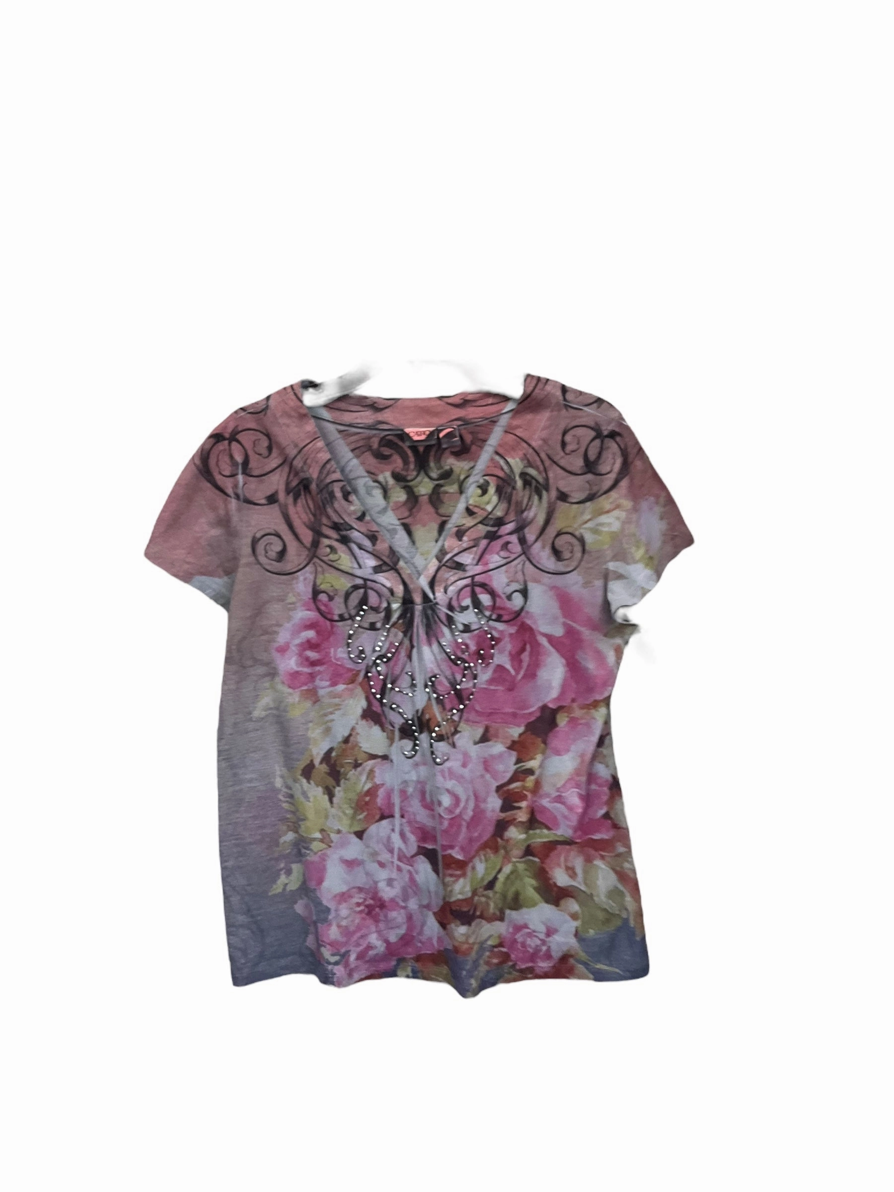 Global Glow Cool Frame Top Short Sleeve Basic By Cato In Multi-colored, Size: L