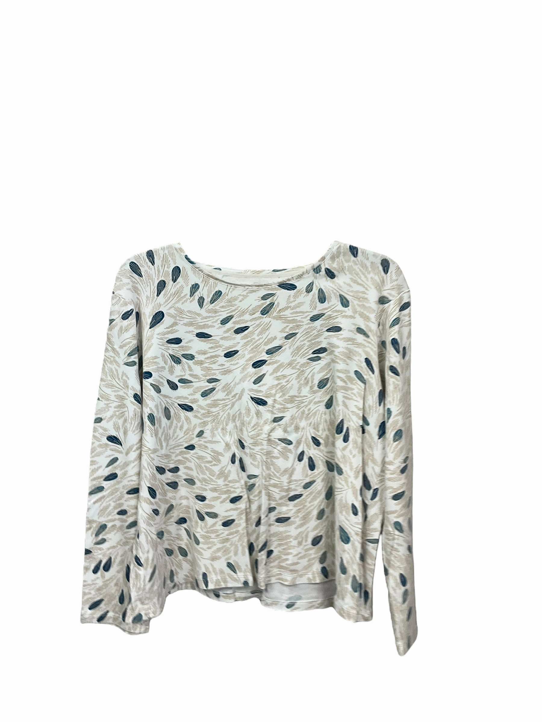 Top Long Sleeve By Croft And Barrow In Tan & White, Size: Xl Breathable Lining