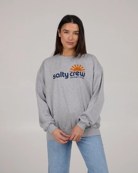 Fun In The Sun Crew - Athletic Heather Workwear Inspired Raw Hem Detail