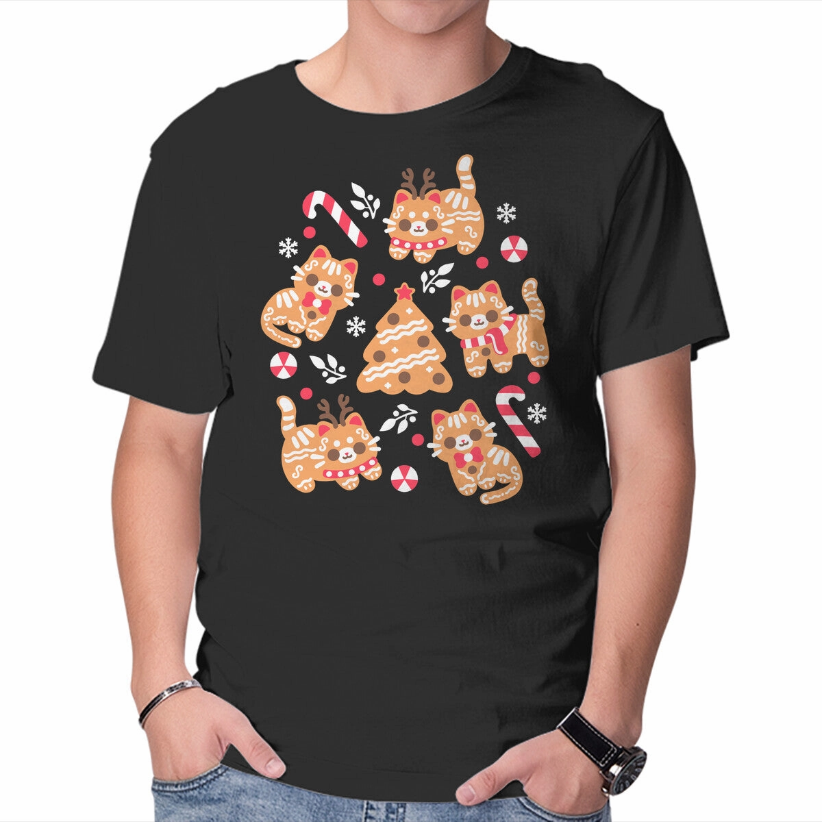 Cozy Apparel TaglessDesign Gingerbread Cats