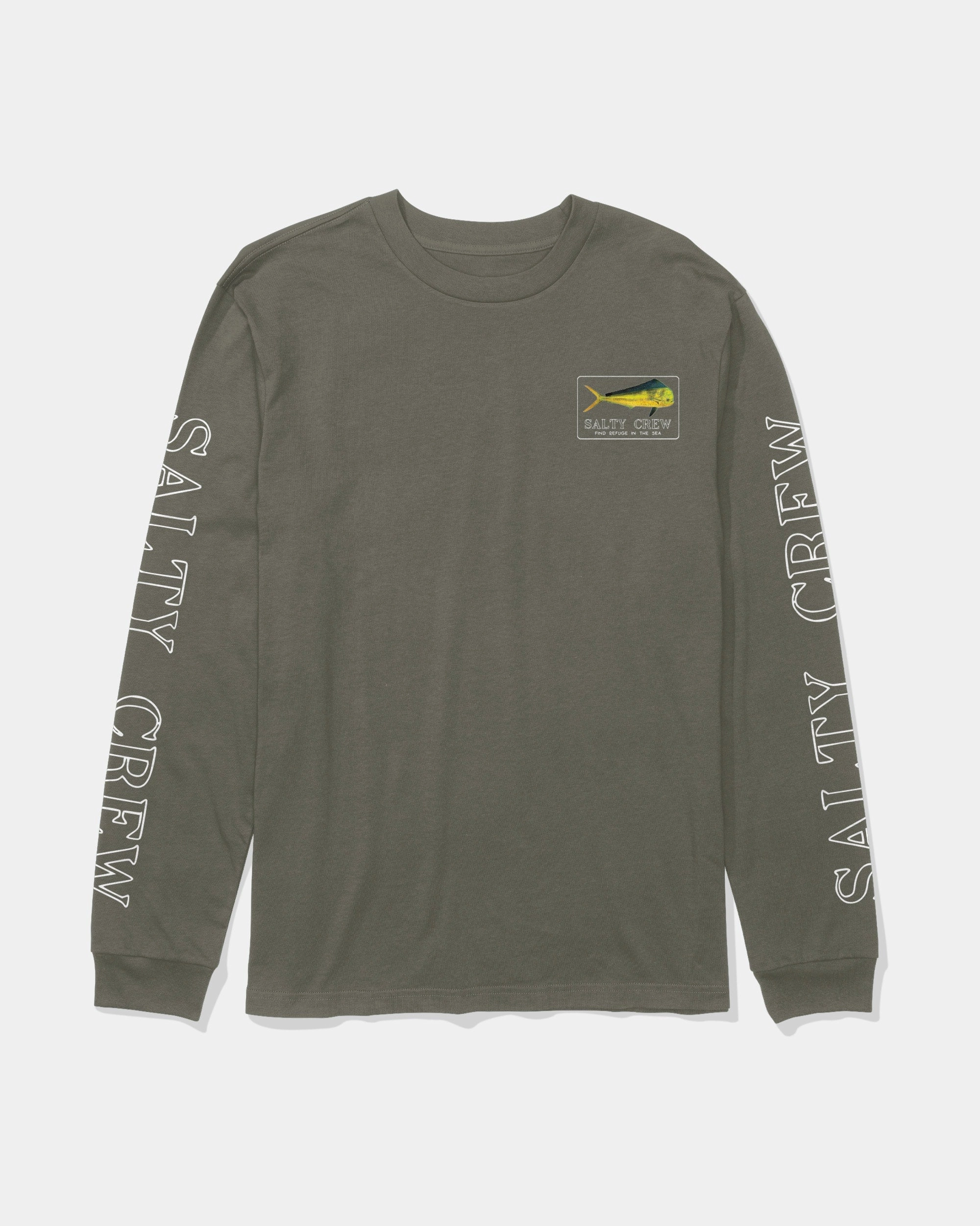 Golden Mahi Premium L/S Tee - Dusty Olive Soft Brushed Finish