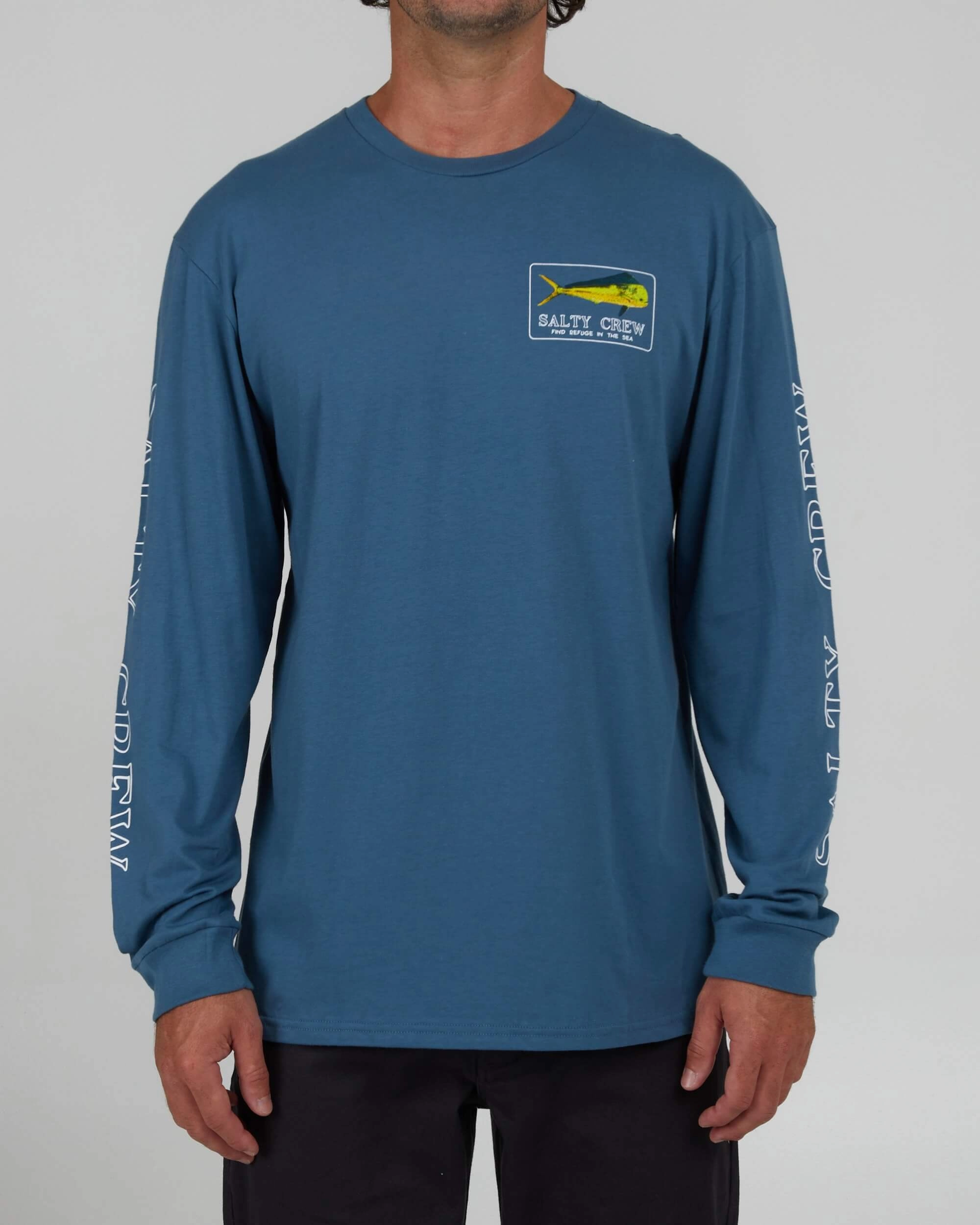 Stylish Layer Look Golden Mahi Premium L/S Tee - Slate