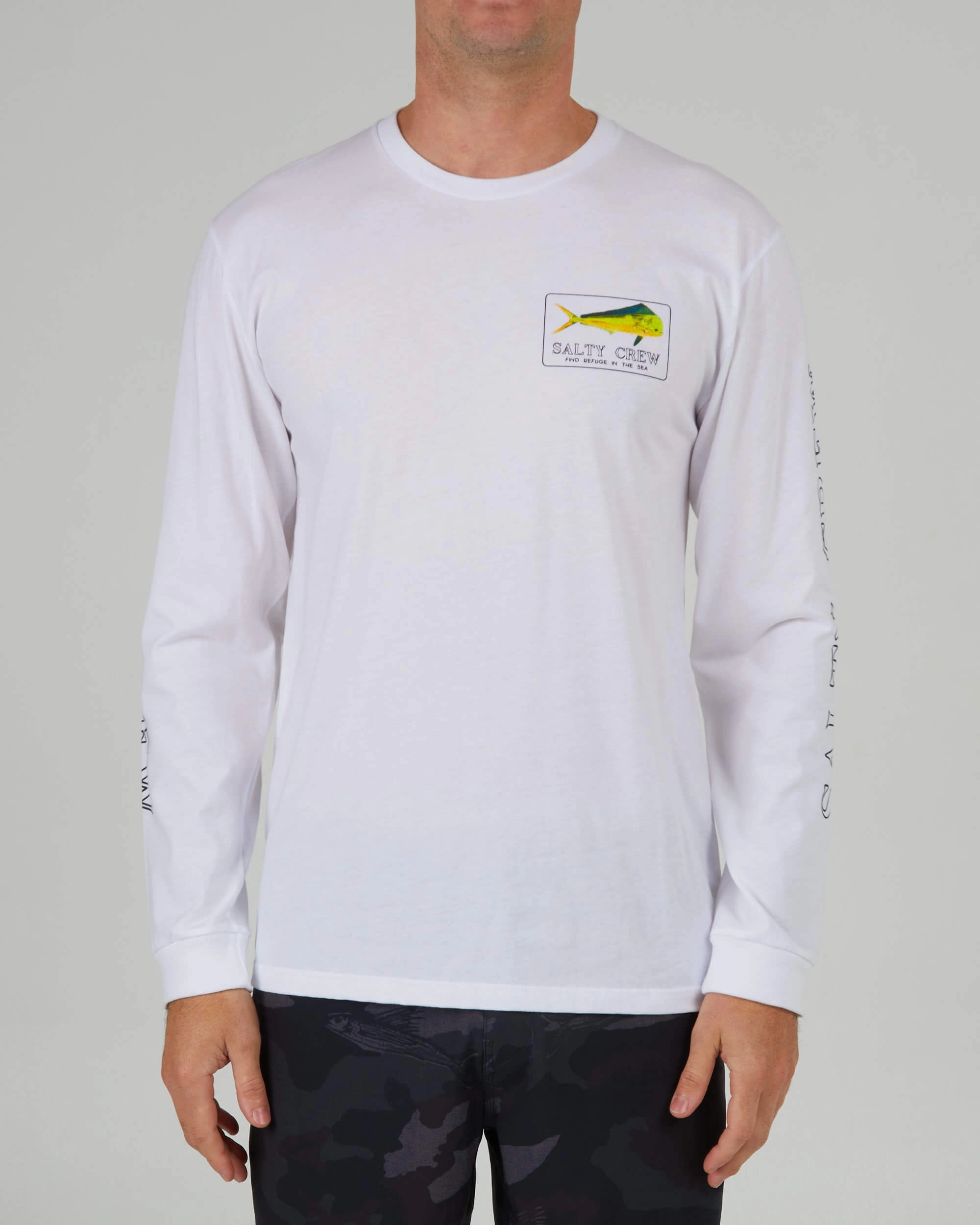 Casual Statement Golden Mahi Premium L/S Tee - White