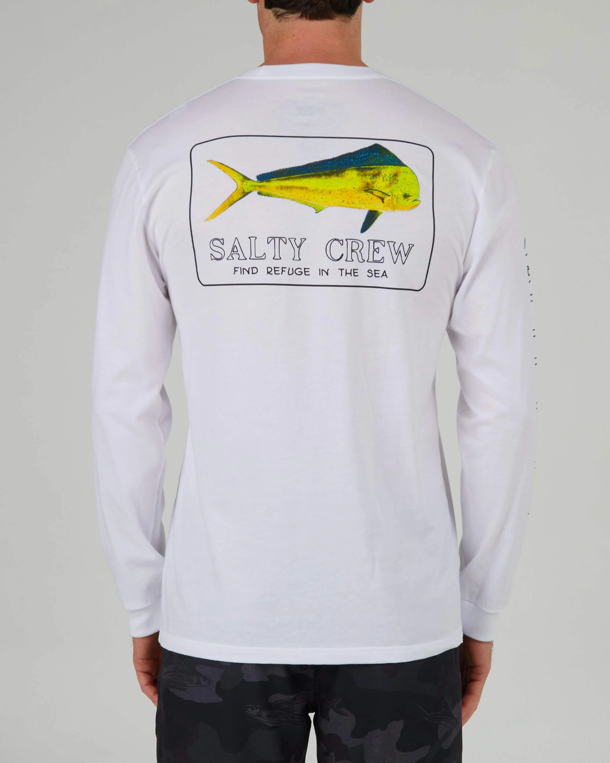 Classic Comfort Perfect for Any Outfit Golden Mahi Premium L/S Tee - White